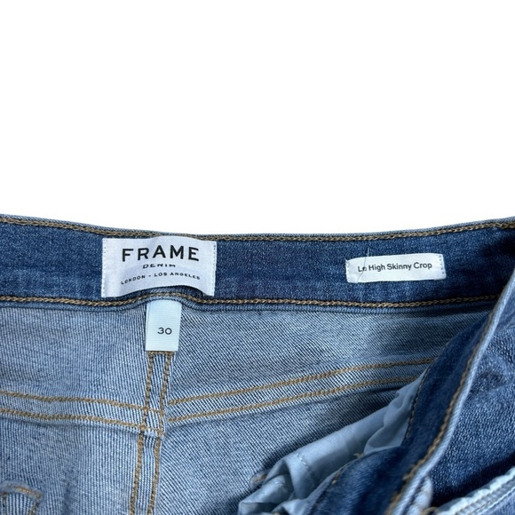 Frame Medium Wash Le High Skinny Crop Denim Jeans Womens 30 - Picture 3 of 7